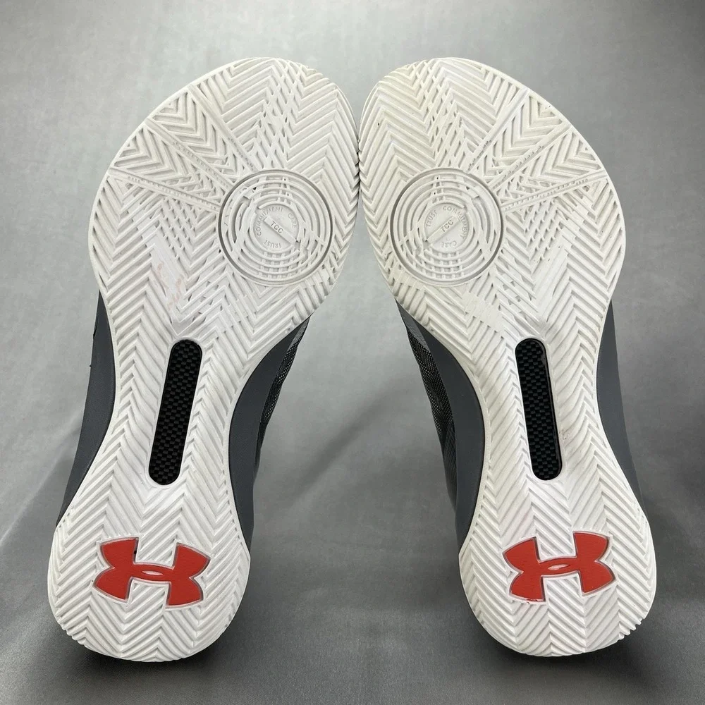 Under Armour Steph Curry Youth Size 6Y Grey/Orange Basketball Shoe 3Z6 Low Kids‎